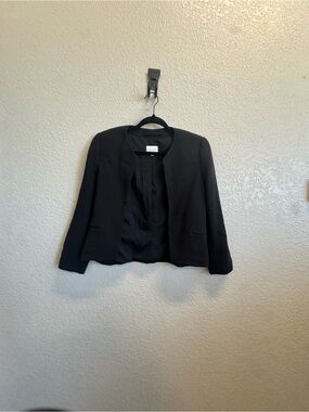 Wilfred Black Collarless Cropped Blazer